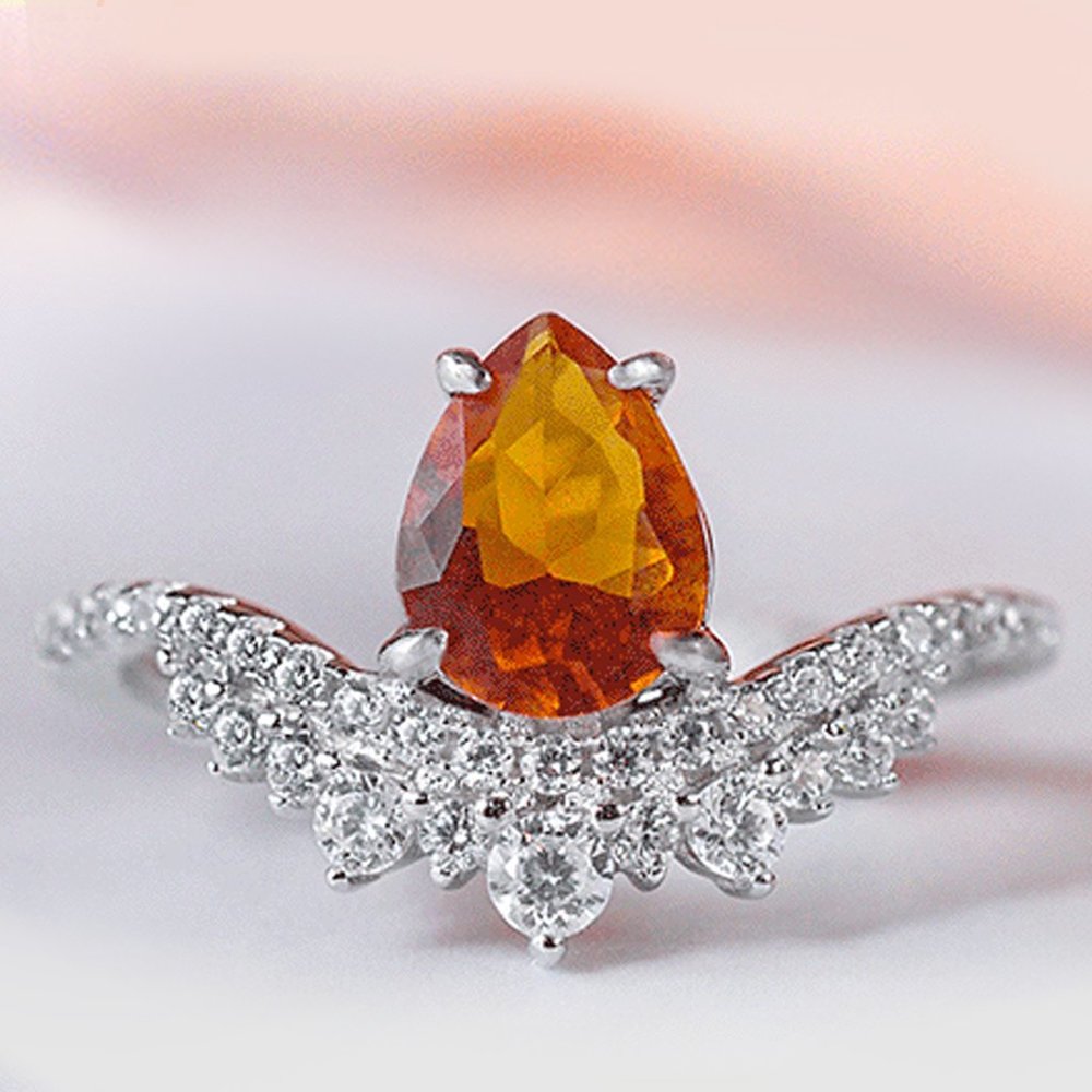 Citrine ring, size 7, 925 Sterling Silver Charmed Aroma